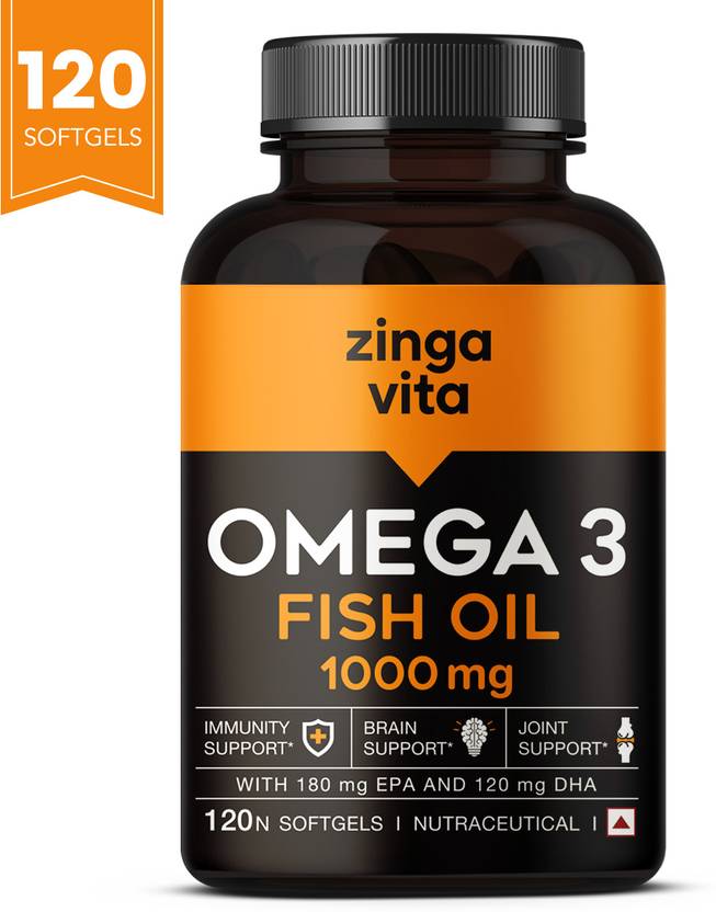 Zingavita Omega 3 Fish Oil Capsules 1000mg Mercury Free Formula For