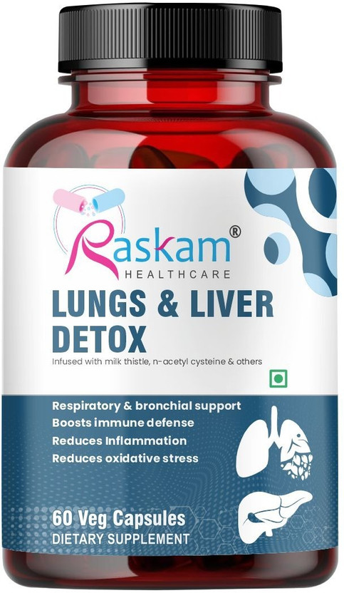 Raskam Lungs & Liver Detox Supplement, Milk Thistle, N-Acetyl