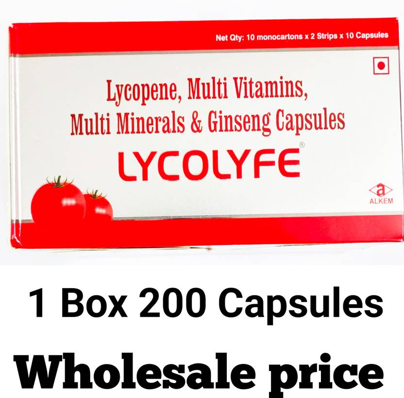 Lycolyfe Lycopene multivitamin multimineral and ginseng capsules Price