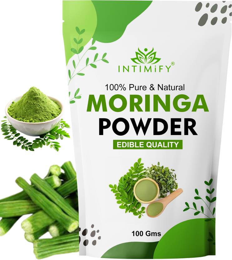 INTIMIFY Moringa Powder, Drumstick Leaf Powder, Good For Digestion, Energy, Immunity
