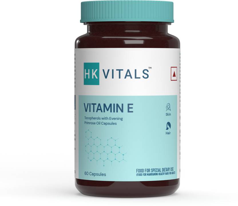 HEALTHKART HK Vitals Vitamin E Capsules for Face and Hair, Controls