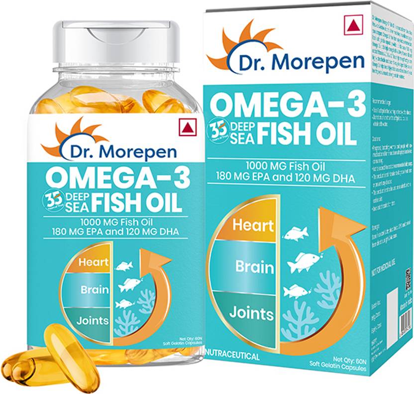Dr. Morepen Omega 3 Fish Oil 1000 mg DHA & EPA 300mg No Fishy Burp