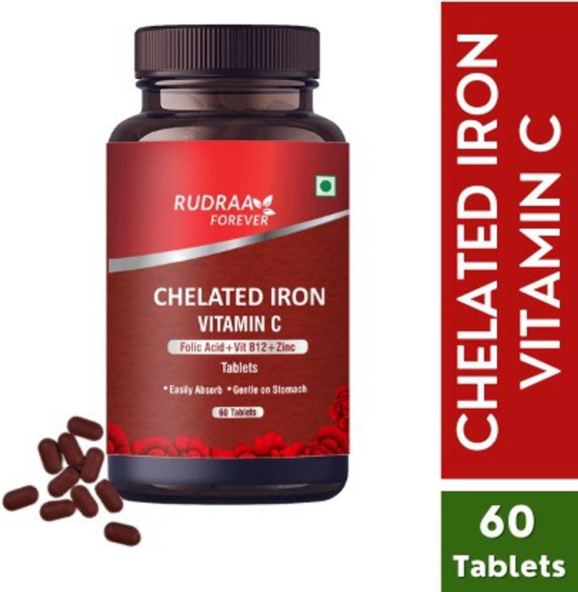 RUDRAA FOREVER Chelated Iron Vitamin C Tablet for men & Women with