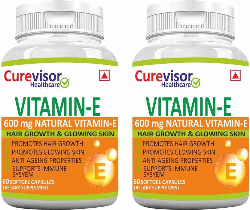 Curevisor VitaminE 600 IU (Glowing Skin & Shiny Hair) Price in India
