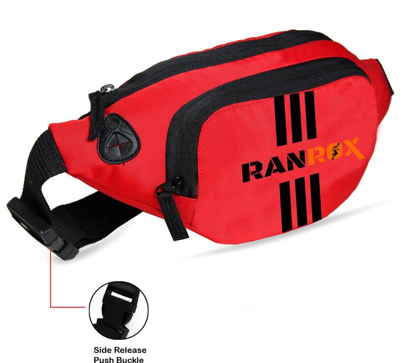 RANROX Waist Bag for Men Women, Stylish Chest Bag Fanny Pouch Bag Belt Waist Bag Red Price in