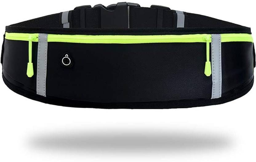 ViolaMart Premium Nylon Running Belt Waist Pack Bag, Workout Gear, 3 Pockets Gym Fitness Running Belt for Men & Women