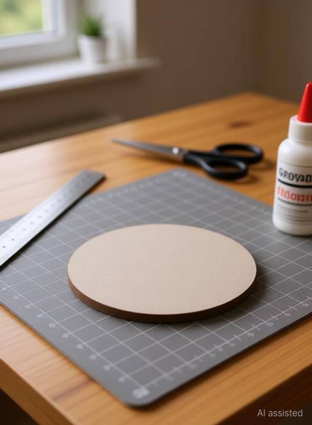 Greyart MDF Cutout for Art Craft Round 3 mm Thick Premium MDF for Artists (3 inch) Pack of 25