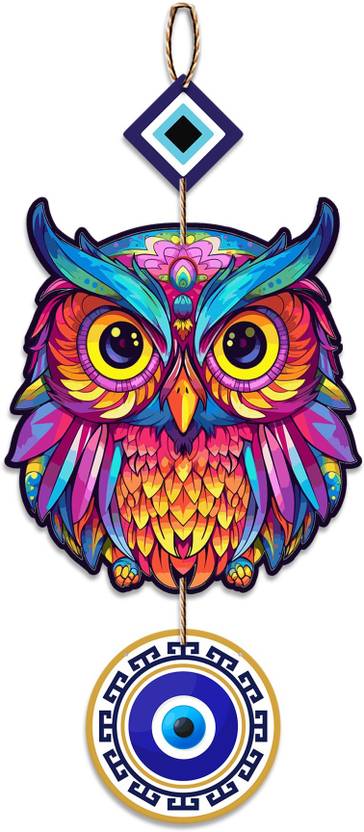 Artvibes Designer Owl Shape Wooden Wall Hanging For Home Decor | Wall Accents (WH_8507N)