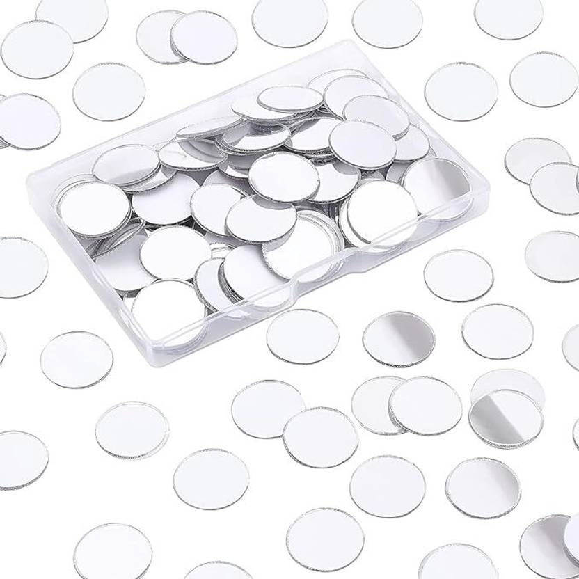 Gloshvi 200+ Pcs 0.75 Inch Round Acrylic Mirror Stickers DIY Craft Pack of 200