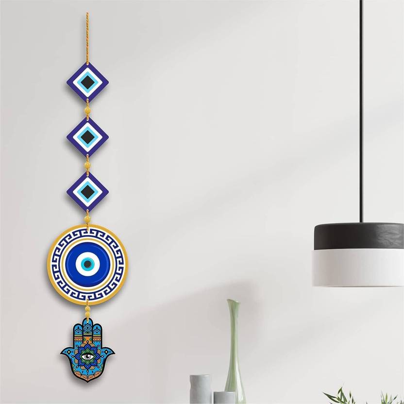 Vinayak art Evil Eye Hand wall hanging for office and living room (Multicolor)