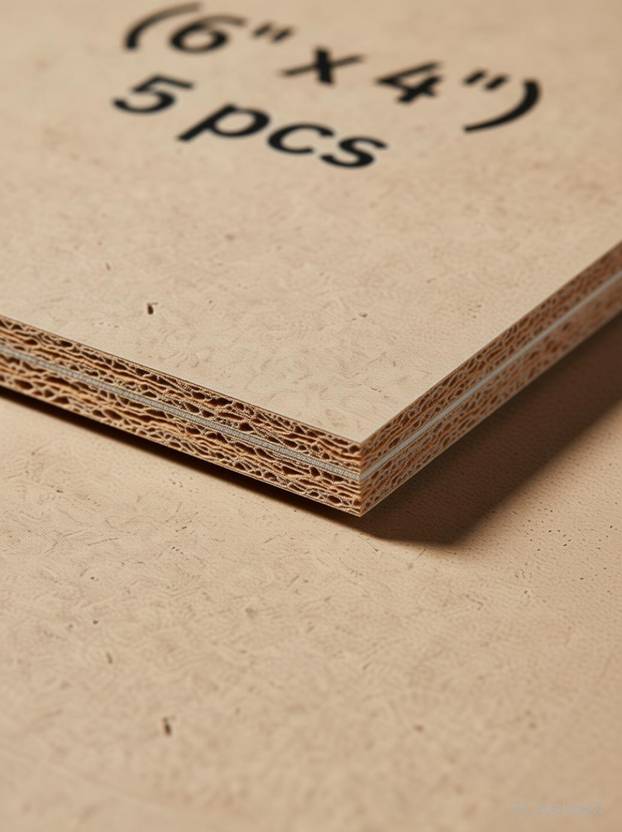 Greyart MDF Board For Art Craft Rectangle 3 mm Thick (6x4inch) Premium MDF For Artists Pack of 5
