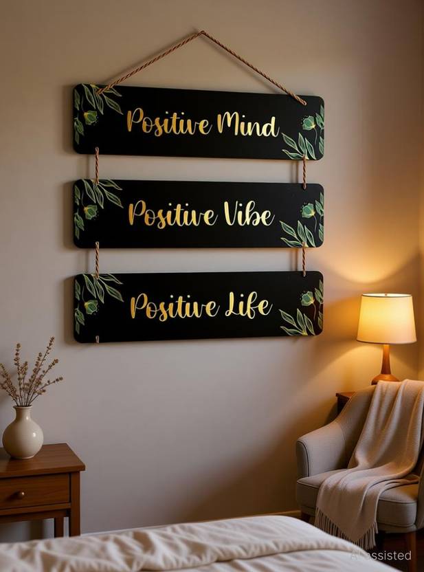ArtDecorHub Positive Quotes Wooden Wall Hanging Decorative Item for Home