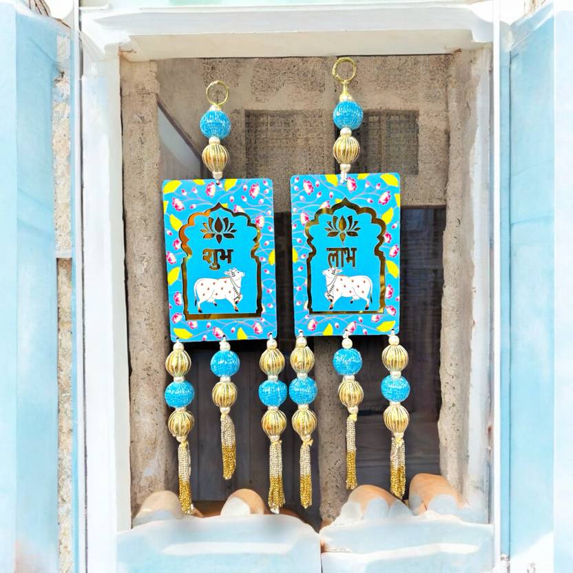 Raghav Decoration Subh Labh Cow Hanging for Mandir New Design Cow