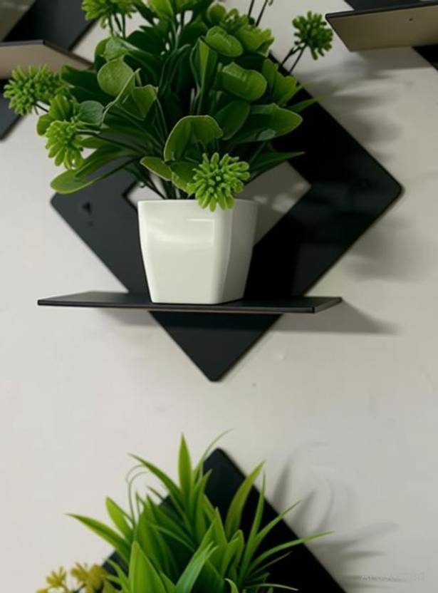 RAMRAJYA RRC Black Wall Shelves8 Pack of 8