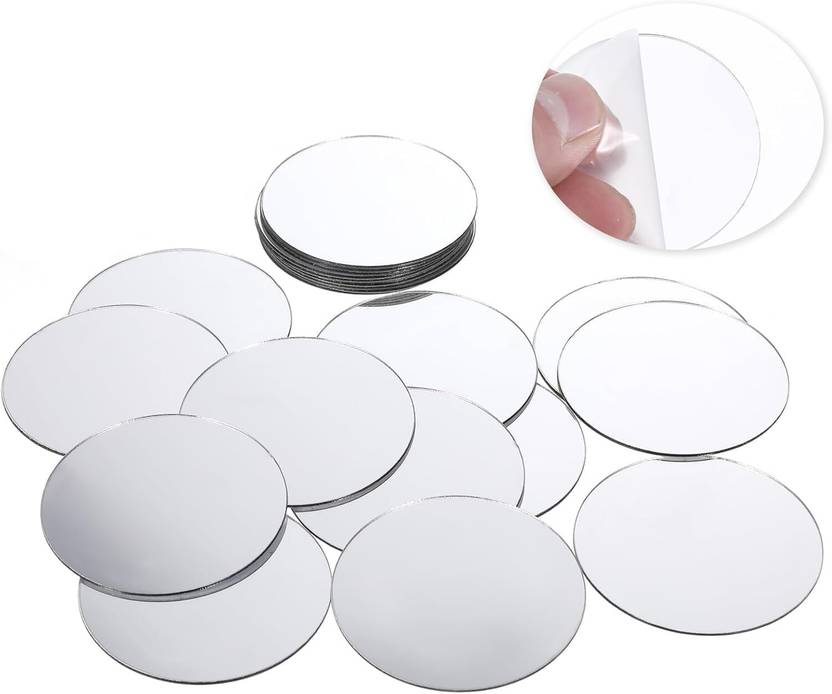 Gloshvi 100 Pcs 1.25 Inch Round Acrylic Mirror Wall Stickers for DIY Craft Pack of 100