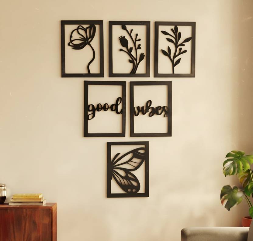 A3 BOX Wooden Wall Decor Hangings Living Room, Bedroom, Kitchen, Office Pack of 6