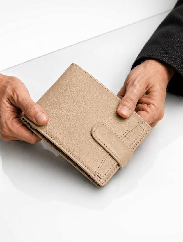 Micron Men Casual, Ethnic, Formal, Trendy Beige Artificial Leather RFID Wallet