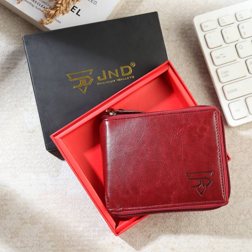 JND Men Casual Red Artificial Leather Wallet