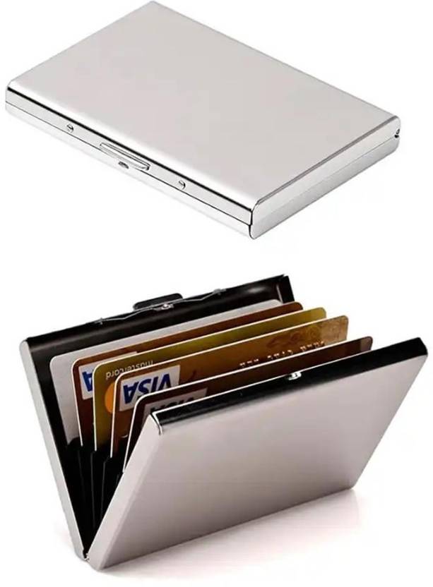Men & Women Casual Silver Aluminium RFID  Card Holder  (5 Card Slots)