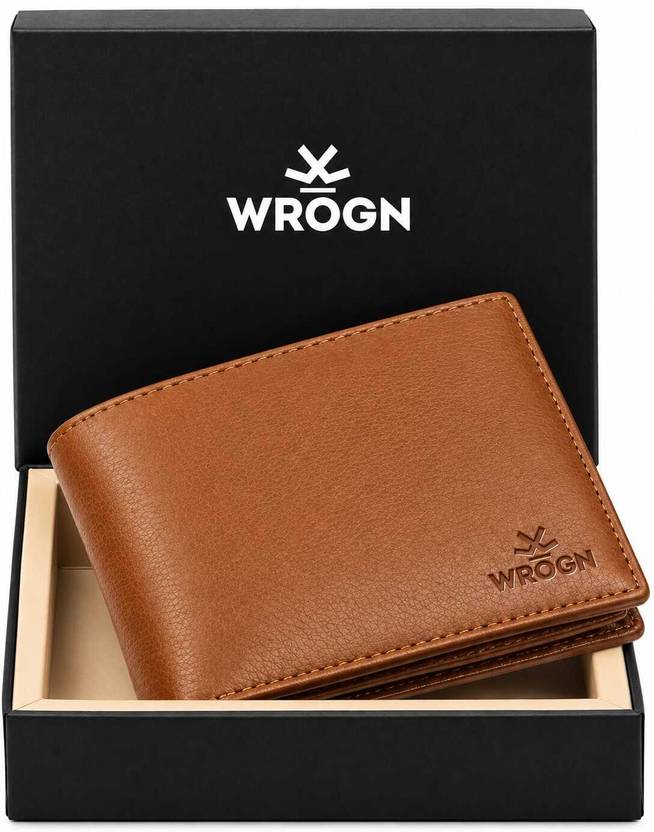 WROGN Men Tan Genuine Leather RFID  Wallet