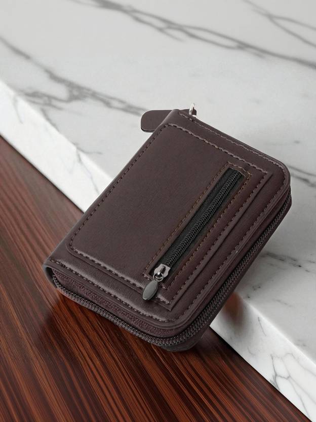 SZN Men & Women Casual Brown Artificial Leather Card Holder