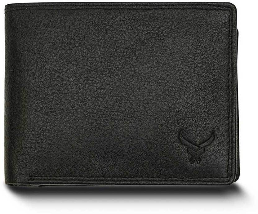 REDHORNS Men Casual, Formal, Trendy Black Genuine Leather Wallet