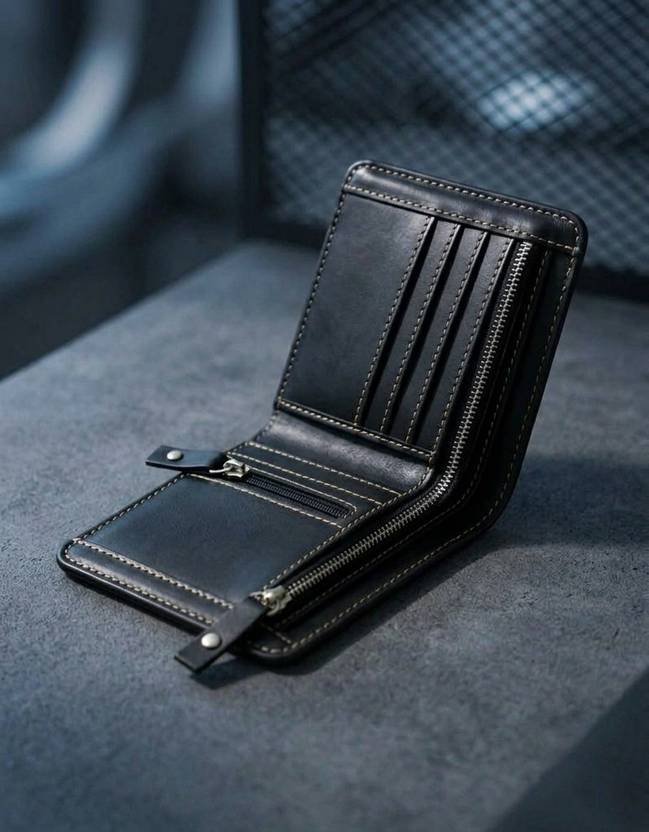 Hayati Exchange Men Casual, Ethnic, Evening/Party, Formal, Travel, Trendy Black Genuine Leather Wallet