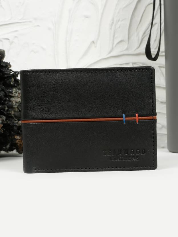 Teakwood Leathers Men Casual Black Genuine Leather Wallet
