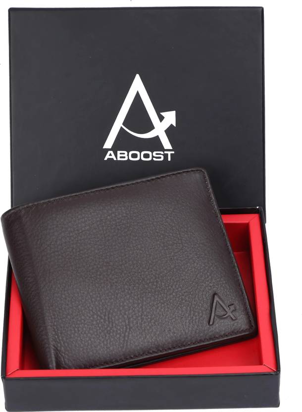 ABOOST Men Casual, Formal, Evening/Party, Travel, Trendy Brown Genuine Leather RFID Wallet