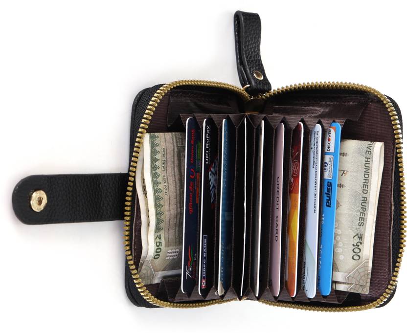 WROGN Men Formal, Evening/Party, Travel, Casual, Ethnic, Trendy Black Artificial Leather Card Holder