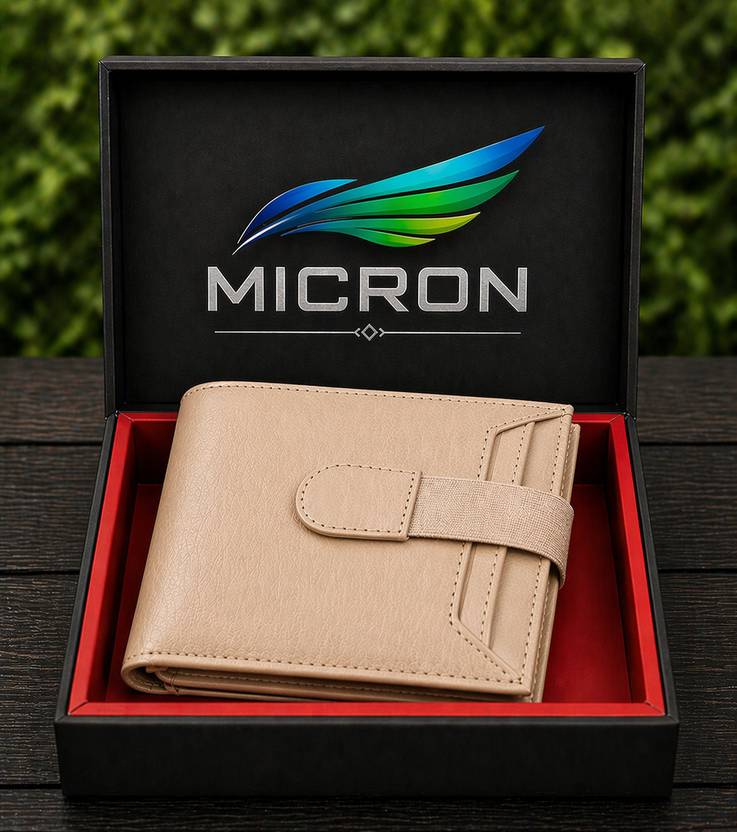 Micron Men & Women Casual, Ethnic, Formal, Trendy Beige Artificial Leather RFID  Wallet