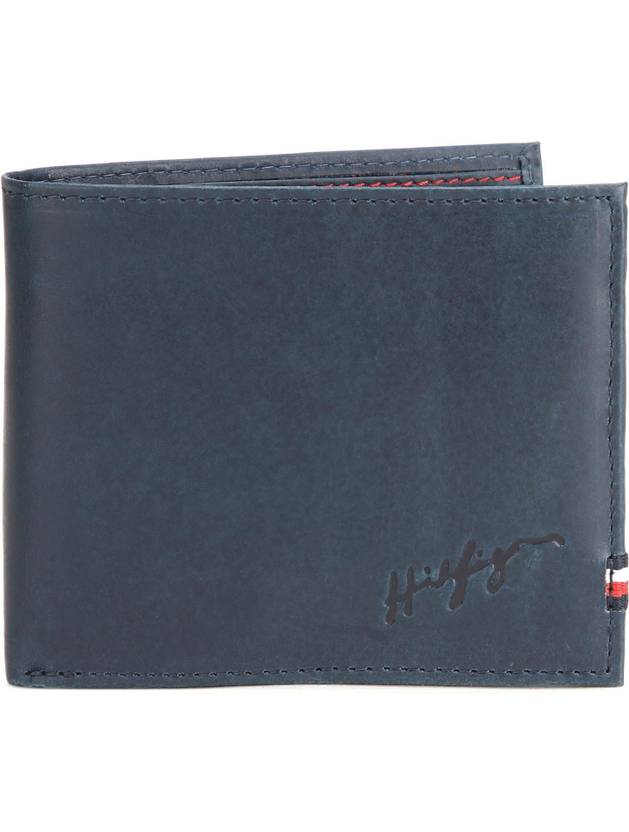 TOMMY HILFIGER Men Blue Genuine Leather Wallet - Regular Size