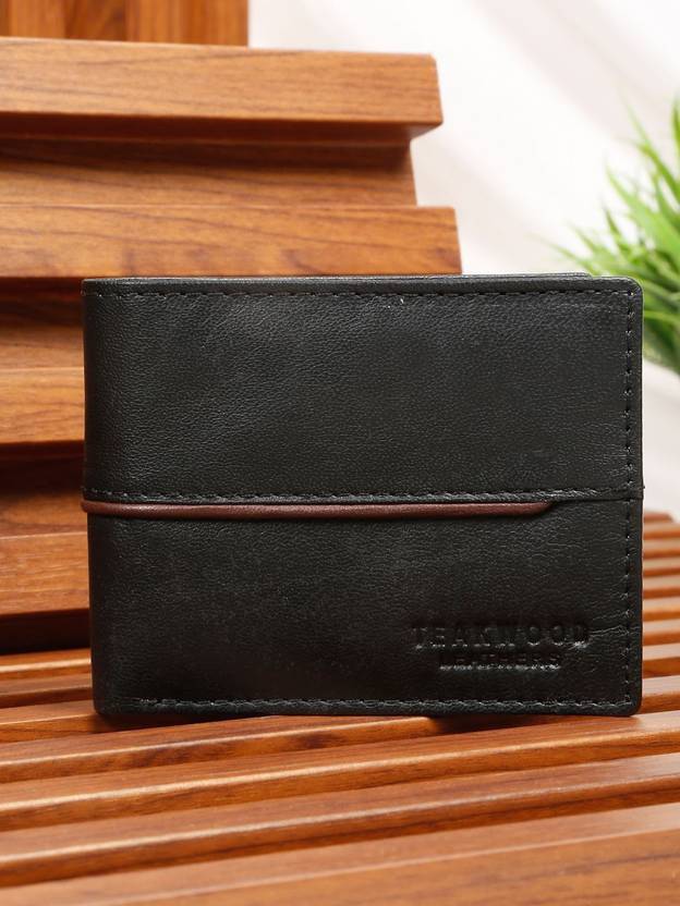 Teakwood Leathers Men Casual Black Genuine Leather Wallet