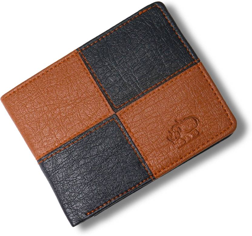Strong Horns Men Casual, Trendy, Travel Black, Tan Artificial Leather Wallet