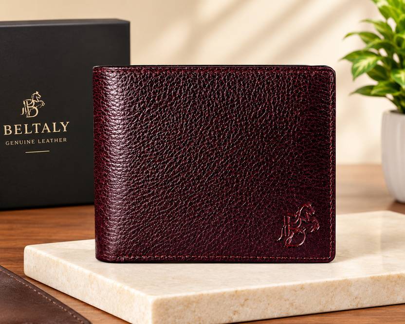 BELTALY Men Casual Maroon Genuine Leather Wallet