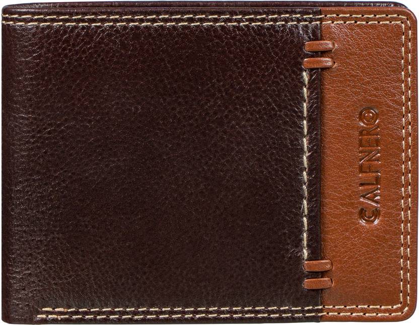 Calfnero Men Casual Brown Genuine Leather RFID  Wallet