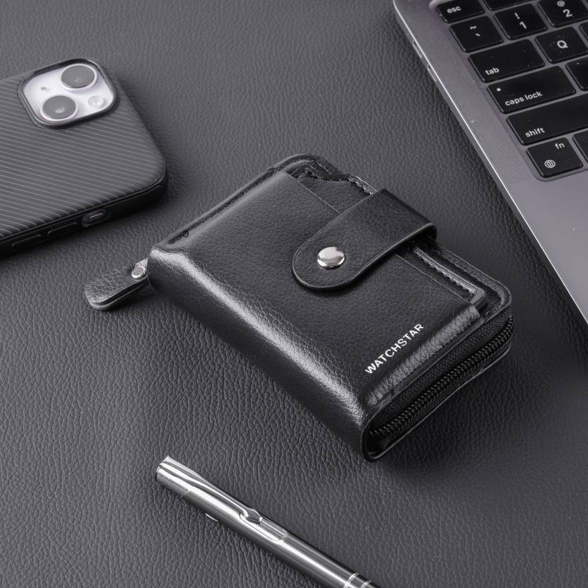 watchstar Men & Women Trendy, Casual, Travel, Formal Black Genuine Leather Card Holder