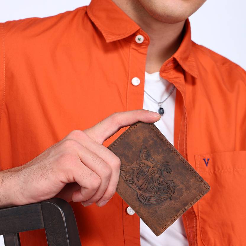 Sassora Men Casual, Travel, Formal Brown Genuine Leather Wallet
