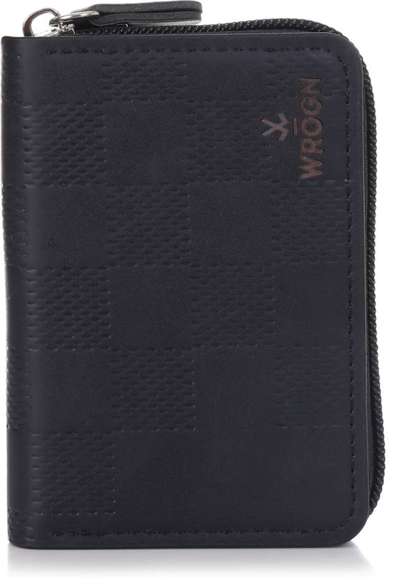 WROGN Men Formal, Evening/Party, Travel, Casual, Ethnic, Trendy Black Artificial Leather Card Holder