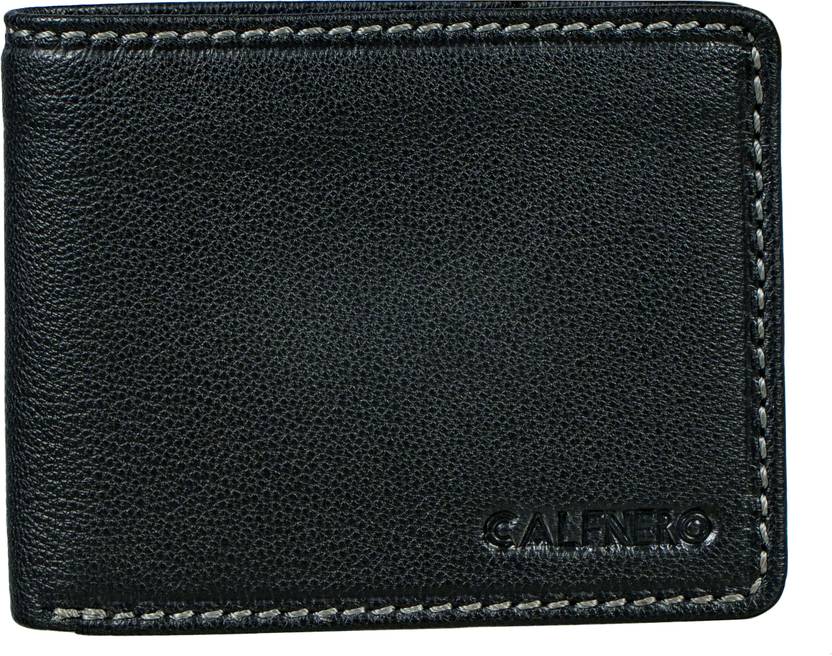 Calfnero Men Casual Black Genuine Leather RFID  Wallet