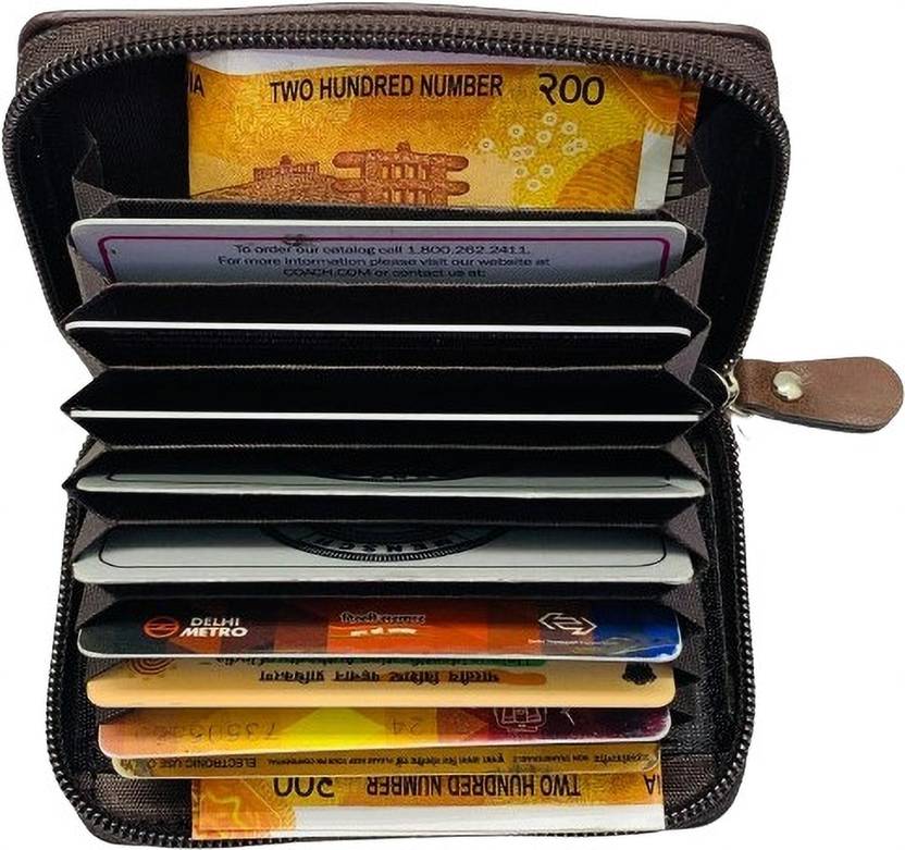 WROGN Men Formal, Evening/Party, Travel, Casual, Ethnic, Trendy Brown Artificial Leather Card Holder