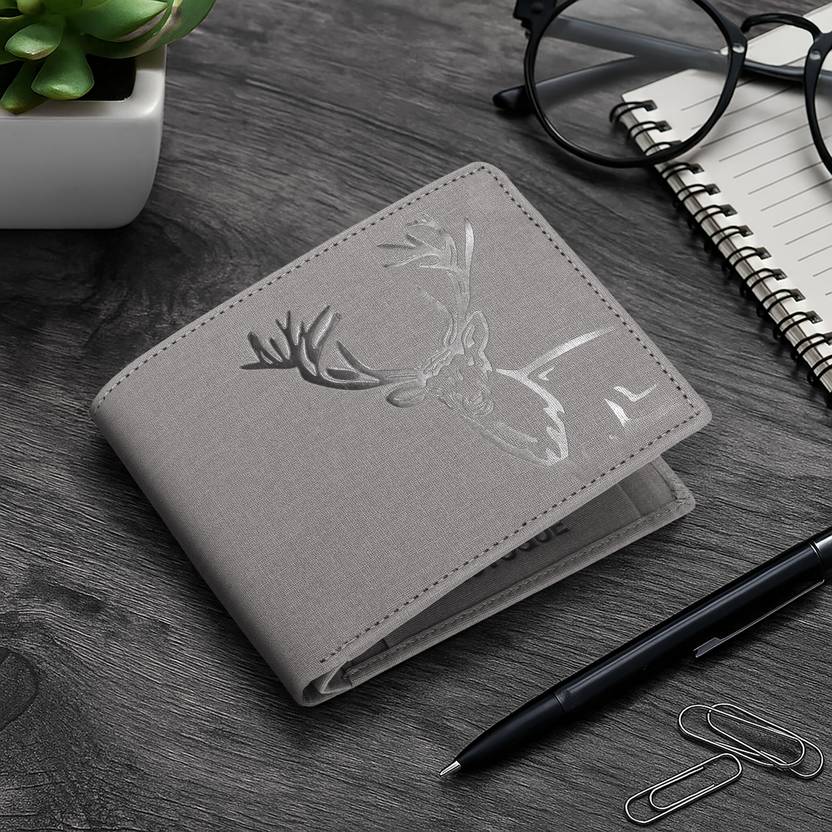 KILLER Men Trendy, Casual, Evening/Party, Travel, Formal Grey Artificial Leather Wallet