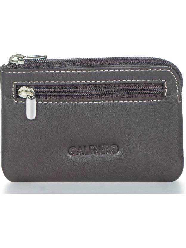 Calfnero Men Casual Brown Genuine Leather Card Holder - Mini