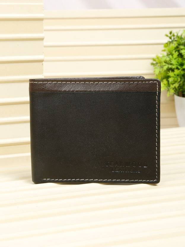 Teakwood Leathers Men Casual Black Genuine Leather Wallet