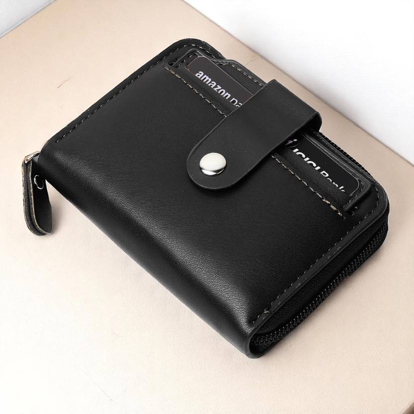 WROGN Men & Women Black Artificial Leather Card Holder