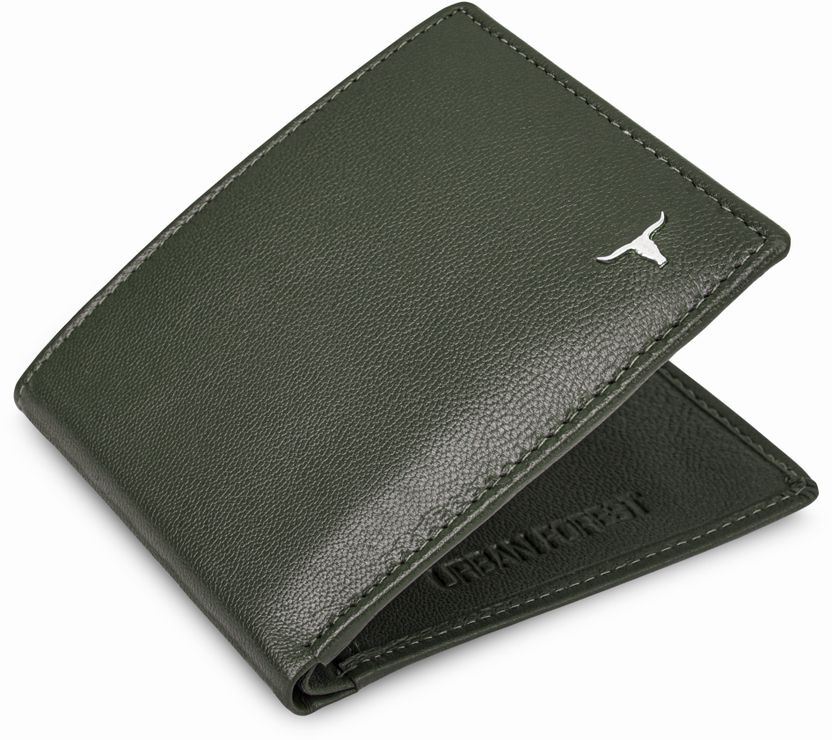 URBAN FOREST Men Green Leather RFID Wallet - Image 2