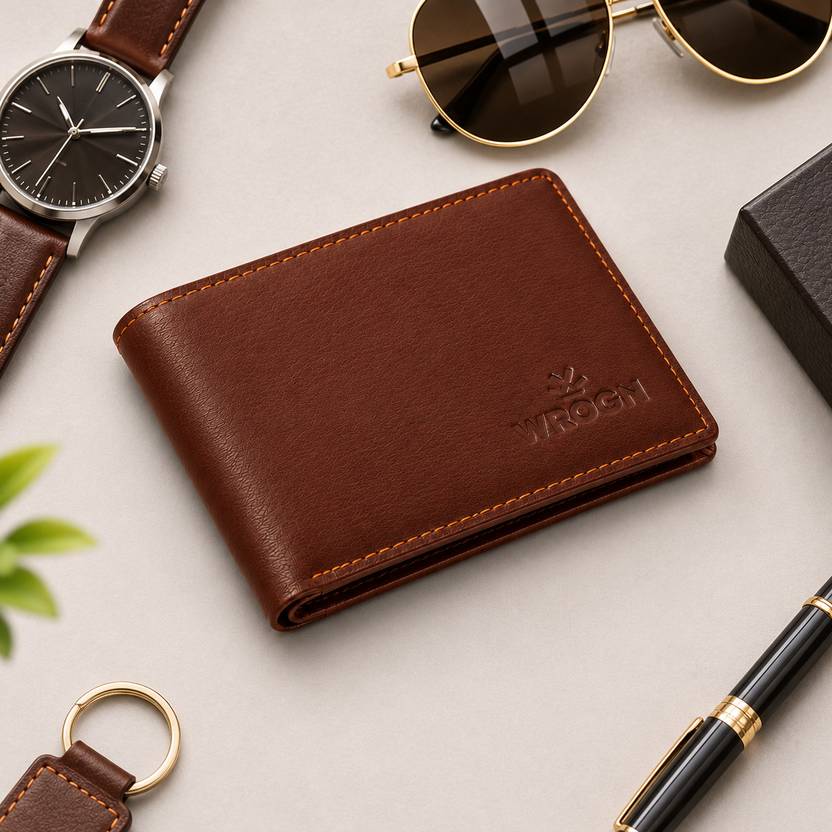 WROGN Men Casual, Formal Black Genuine Leather RFID  Wallet