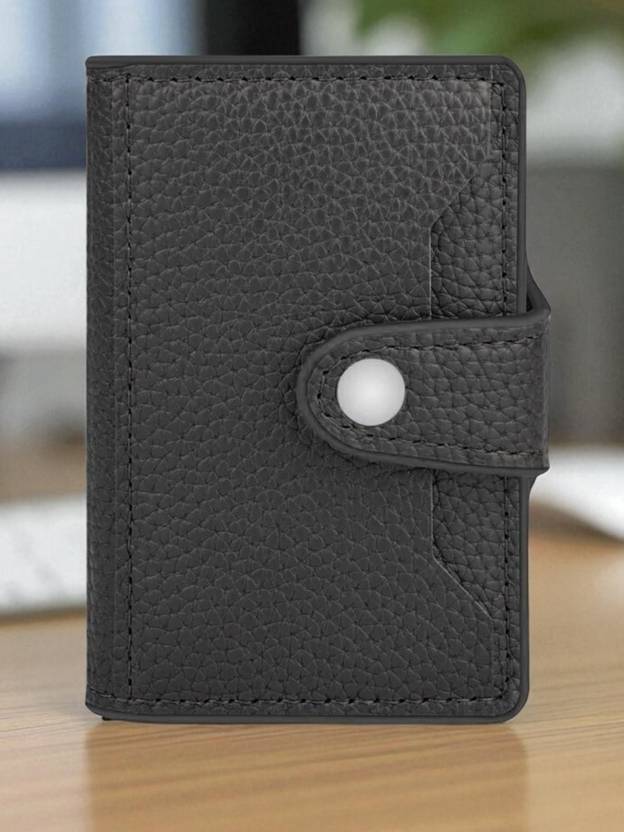 WROGN Men & Women Black Artificial Leather Card Holder