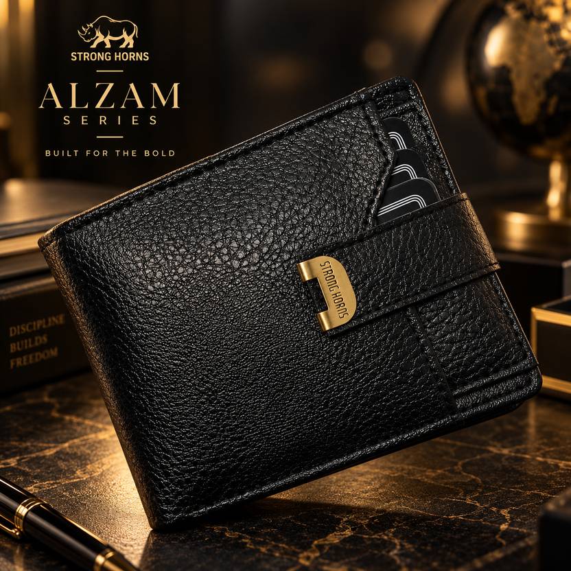 Strong Horns Men Formal, Casual Black Artificial Leather RFID Wallet