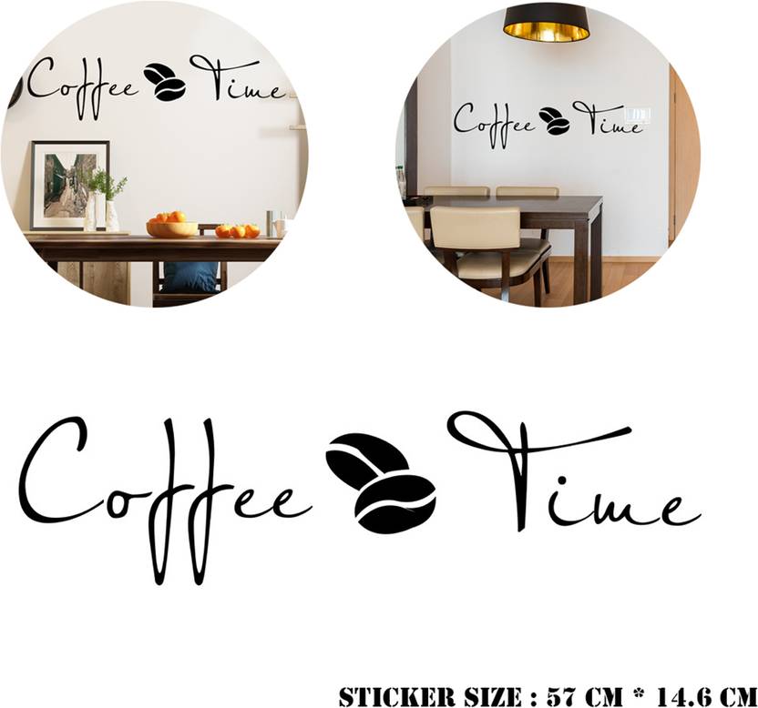 Spiaty 57 cm Perfect For Your Kitchen or Dining Space Coffee Time Sticker Self Adhesive Sticker